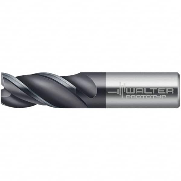 Walter-Prototyp - 12mm, 13mm LOC, 12mm Shank Diam, 56mm OAL, 3 Flute, Solid Carbide Square End Mill - TiAlN Finish, 45° Helix, Right Hand Cut, Right Hand Flute, Series MC321-A-3-S - Americas Industrial Supply