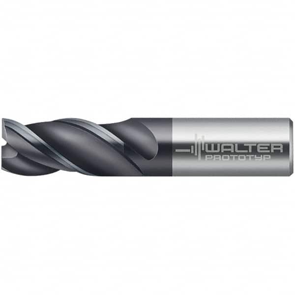 Walter-Prototyp - 12mm, 22mm LOC, 12mm Shank Diam, 73mm OAL, 3 Flute, Solid Carbide Square End Mill - TiAlN Finish, 45° Helix, Right Hand Cut, Right Hand Flute, Series MC321-A-3-A - Americas Industrial Supply