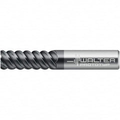 Walter-Prototyp - 12mm, 26mm LOC, 12mm Shank Diam, 83mm OAL, 6 Flute, Solid Carbide Square End Mill - TiAlN Finish, 60° Helix, Right Hand Cut, Right Hand Flute, Series MC129-A-6-B - Americas Industrial Supply