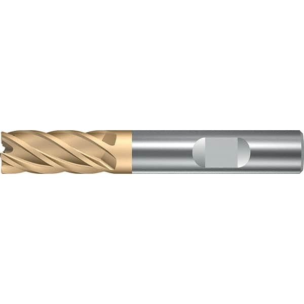 Walter-Prototyp - 12mm, 26mm LOC, 12mm Shank Diam, 83mm OAL, 5 Flute, Solid Carbide Square End Mill - TiAlN/ZrN Finish, 35° Helix, Right Hand Cut, Right Hand Flute, Series H4135217 - Americas Industrial Supply