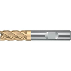 Walter-Prototyp - 12mm, 26mm LOC, 12mm Shank Diam, 83mm OAL, 5 Flute, Solid Carbide Square End Mill - TiAlN/ZrN Finish, 35° Helix, Right Hand Cut, Right Hand Flute, Series H4135217 - Americas Industrial Supply