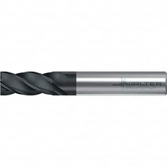 Walter-Prototyp - 10mm, 22mm LOC, 10mm Shank Diam, 72mm OAL, 4 Flute, Solid Carbide Square End Mill - TiAlN Finish, 38° Helix, Right Hand Cut, Right Hand Flute, Series MC251-A-4-B - Americas Industrial Supply