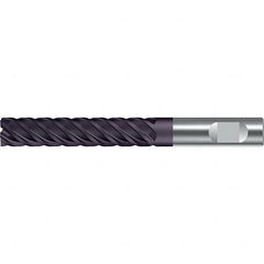 Walter-Prototyp - 18mm, 90mm LOC, 18mm Shank Diam, 155mm OAL, 5 Flute, Solid Carbide Square End Mill - TiAlN Finish, 45° Helix, Right Hand Cut, Right Hand Flute, Series MC122-W-X-K - Americas Industrial Supply