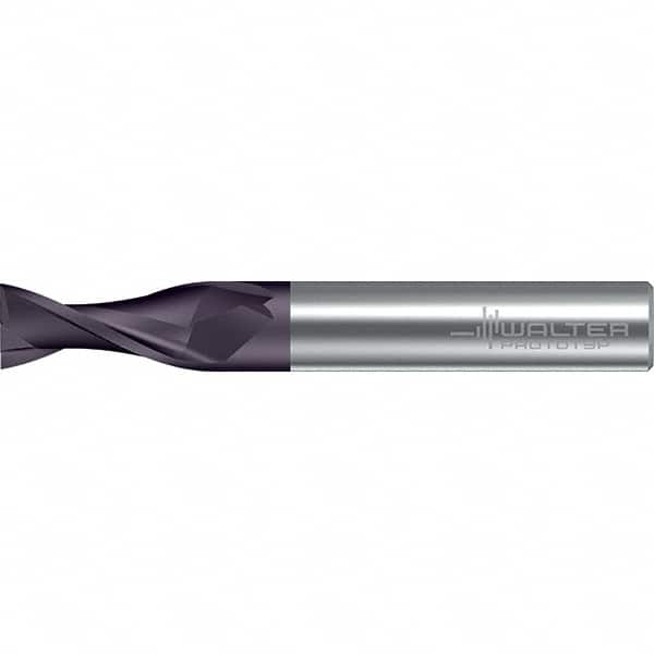 Walter-Prototyp - 14mm, 22mm LOC, 14mm Shank Diam, 83mm OAL, 2 Flute, Solid Carbide Square End Mill - TiAlN Finish, 30° Helix, Right Hand Cut, Right Hand Flute, Series MC216-A-2-B - Americas Industrial Supply
