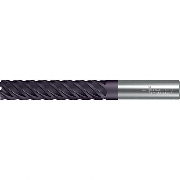 Walter-Prototyp - 25mm, 45mm LOC, 25mm Shank Diam, 121mm OAL, 5 Flute, Solid Carbide Square End Mill - TiAlN Finish, 45° Helix, Right Hand Cut, Right Hand Flute, Series MC122-W-B - Americas Industrial Supply