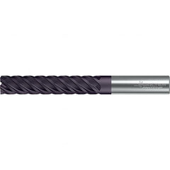 Walter-Prototyp - 25mm, 45mm LOC, 25mm Shank Diam, 121mm OAL, 5 Flute, Solid Carbide Square End Mill - TiAlN Finish, 45° Helix, Right Hand Cut, Right Hand Flute, Series MC122-W-B - Americas Industrial Supply