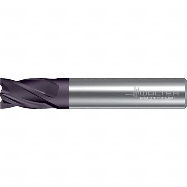 Walter-Prototyp - 14mm, 18mm LOC, 14mm Shank Diam, 75mm OAL, 4 Flute, Solid Carbide Square End Mill - TiAlN Finish, 30° Helix, Right Hand Cut, Right Hand Flute, Series MC111-A-4-A - Americas Industrial Supply