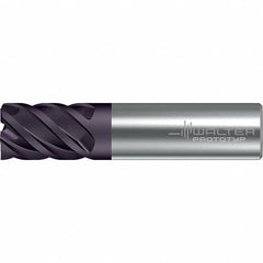 Walter-Prototyp - 20mm, 26mm LOC, 20mm Shank Diam, 92mm OAL, 5 Flute, Solid Carbide Square End Mill - TiAlN Finish, 45° Helix, Right Hand Cut, Right Hand Flute, Series MC322-A-A - Americas Industrial Supply