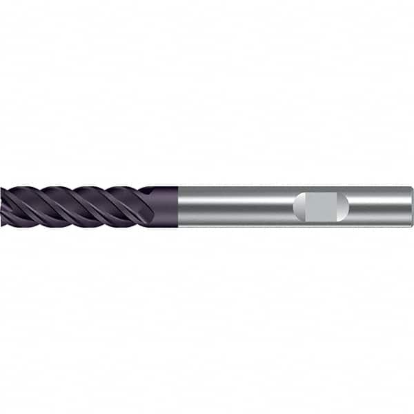 Walter-Prototyp - 12mm, 40mm LOC, 12mm Shank Diam, 100mm OAL, 4 Flute, Solid Carbide Square End Mill - TiAlN Finish, 45° Helix, Right Hand Cut, Right Hand Flute, Series MC122-W-L - Americas Industrial Supply