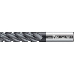 Walter-Prototyp - 20mm, 38mm LOC, 20mm Shank Diam, 104mm OAL, 5 Flute, Solid Carbide Square End Mill - TiAlN Finish, 45° Helix, Right Hand Cut, Right Hand Flute, Series MC122-A-B - Americas Industrial Supply