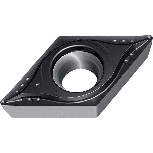 Walter - DPMT MP4 Grade WPP20S Turning Insert - TiCN+Al2O3+(TiCN) Finish, 55° Rhombic, 9.53mm Inscr Circle, 3.97mm Thick, 0.4mm Corner Radius - Americas Industrial Supply