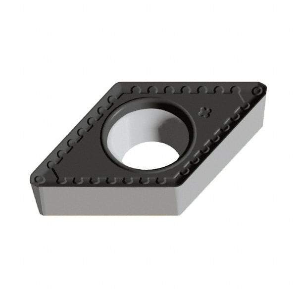 Walter - DCMT PM Grade WPP10S Turning Insert - TiCN+Al2O3+(TiCN) Finish, 55° Rhombic, 9.53mm Inscr Circle, 3.97mm Thick, 0.4mm Corner Radius - Americas Industrial Supply