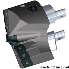 Kennametal - Series KSEM Plus, Head Connection FDS90, 101.6mm Max Diam Interchangeable Pilot Drill Head - KSEMP3400HPGM Pilot Drill, 34mm Pilot Drill Diam, 7 Nonpilot Inserts, 61.78mm Head Length - Americas Industrial Supply