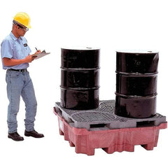 UltraTech - 85 Gal Sump, 6,500 Lb Capacity, 4 Drum, Polyethylene Ultra-Spill King w/Drum Pallet, No Drain - 51" Long x 51" Wide x 17-1/2" High, 2x2 Drum Configuration - Americas Industrial Supply