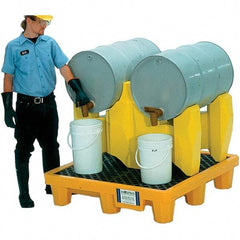 UltraTech - 66 Gal Sump, 1,500 Lb Capacity, 2 Drum, Polyethylene P2 Drum Rack Containment System - 53" Long x 53" Wide x 44-3/4" High, Two-Tier Drum Configuration - Americas Industrial Supply