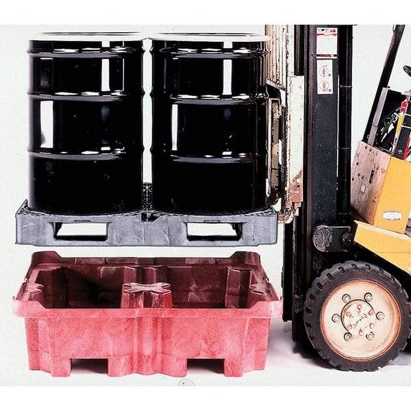 UltraTech - 85 Gal Sump, 6,500 Lb Capacity, 4 Drum, Polyethylene Ultra-Spill King w/Drum Pallet, w/Drain - 51" Long x 51" Wide x 17-1/2" High, 2x2 Drum Configuration - Americas Industrial Supply