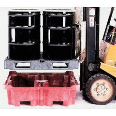 UltraTech - 85 Gal Sump, 6,500 Lb Capacity, 4 Drum, Polyethylene Ultra-Spill King w/Drum Pallet, w/Drain - 51" Long x 51" Wide x 17-1/2" High, 2x2 Drum Configuration - Americas Industrial Supply