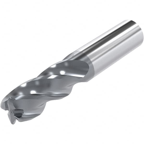 Niagara Cutter - 0.63", 4 Flute, Solid Carbide, 0.12" Corner Radius End Mill - 3-1/2" OAL, 30° Helix, Right Hand Flute, 1-1/4" LOC, Right Hand Cut - Americas Industrial Supply