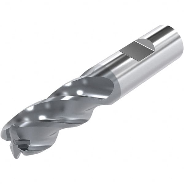 Niagara Cutter - 0.63", 4 Flute, Solid Carbide, 0.12" Corner Radius End Mill - 3-1/2" OAL, 30° Helix, Right Hand Flute, 1-1/4" LOC, Right Hand Cut - Americas Industrial Supply