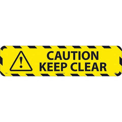 NMC - Caution Keep Clear, Anti-Skid Pressure-Sensitive Vinyl Floor Sign - Rectangle, Black on Yellow, Adhesive Backed, For Restroom, Janitorial & Housekeeping - Americas Industrial Supply
