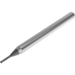 Seco - 3mm Diam, 3mm LOC, 2 Flute Solid Carbide Ball End Mill - SIRON-A Finish, Single End, 60mm OAL, 4mm Shank Diam, Spiral Flute - Americas Industrial Supply