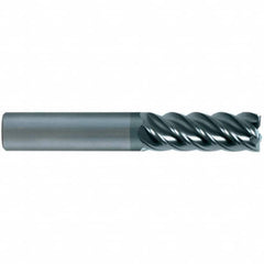 SGS - 20mm, 50mm LOC, 20mm Shank Diam, 100mm OAL, 5 Flute, Solid Carbide Square End Mill - Single End, AlTiN Finish, Spiral Flute, 45° Helix, Centercutting, Right Hand Cut, Right Hand Flute, Series 55M - Americas Industrial Supply