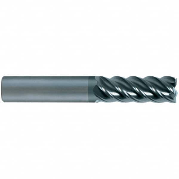 SGS - 16mm, 5 Flute, Single End, Solid Carbide, 0.0591" Corner Radius End Mill - 89mm OAL, 45° Helix, 32mm LOC, Right Hand Cut - Americas Industrial Supply