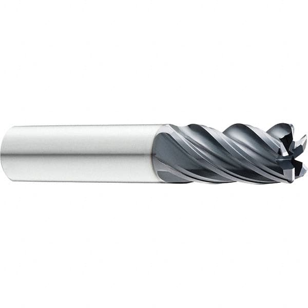 SGS - 16mm, 5 Flute, Single End, Solid Carbide, 0.0591" Corner Radius End Mill - 82mm OAL, 37° Helix, 16mm LOC, Right Hand Cut - Americas Industrial Supply