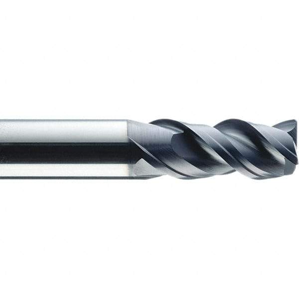 SGS - 20mm, 3 Flute, Single End, Solid Carbide, 0.0787" Corner Radius End Mill - 104mm OAL, 46mm LOC, Right Hand Cut - Americas Industrial Supply