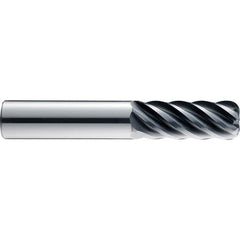 SGS - 1", 6 Flute, Single End, Solid Carbide, 1/4" Corner Radius End Mill - 6" OAL, 41° Helix, 2-5/8" LOC, Right Hand Cut - Americas Industrial Supply