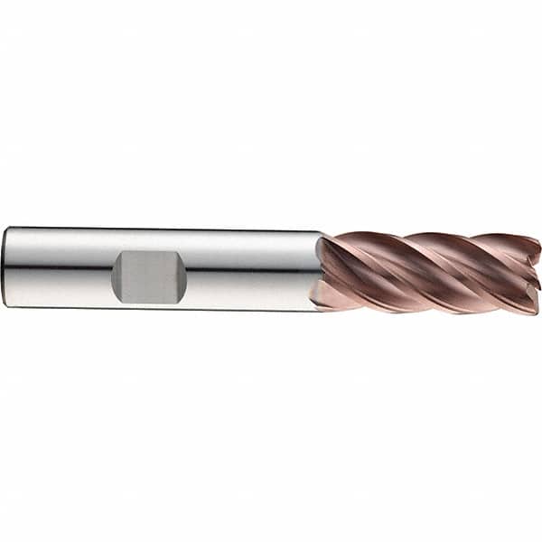 SGS - 1/2", 5/8" LOC, 1/2" Shank Diam, 3" OAL, 5 Flute, Solid Carbide Square End Mill - Single End, Ti-NAMITE-M Finish, Spiral Flute, 37° Helix, Centercutting, Right Hand Cut, Right Hand Flute, Series Z5S - Americas Industrial Supply