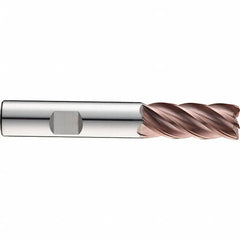 SGS - 1/2", 5/8" LOC, 1/2" Shank Diam, 3" OAL, 5 Flute, Solid Carbide Square End Mill - Single End, Ti-NAMITE-M Finish, Spiral Flute, 37° Helix, Centercutting, Right Hand Cut, Right Hand Flute, Series Z5S - Americas Industrial Supply