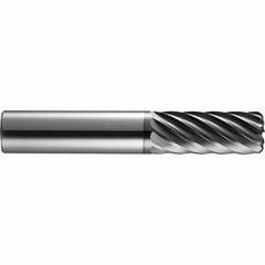 SGS - 12mm, 9 Flute, Single End, Solid Carbide, 0.0984" Corner Radius End Mill - 83mm OAL, 35° Helix, 26mm LOC, Right Hand Cut - Americas Industrial Supply