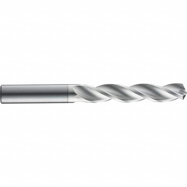 SGS - 9mm 124° Solid Carbide Jobber Drill - TiB2 Finish, Right Hand Cut, Spiral Flute, Straight Shank, 91mm OAL, Notched Point - Americas Industrial Supply