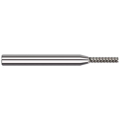Square End Mill: 3/64'' Dia, 1/4'' LOC, 1/8'' Shank Dia, 2-1/2'' OAL, 5 Flutes, Solid Carbide Single End, Uncoated, 50 ° Variable Helix, RH Cut, RH Flute