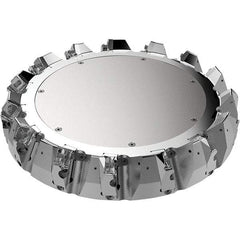 Seco - 12.4" Cut Diam, 2.36" Arbor Hole, 9mm Max Depth of Cut, 48° Indexable Chamfer & Angle Face Mill - 14 Inserts, Right Hand Cut, 14 Flutes, Through Coolant, Series R220.54 - Americas Industrial Supply