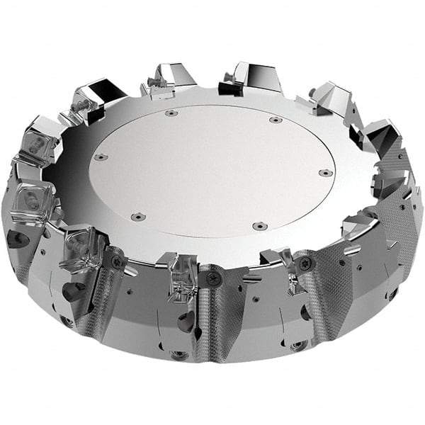 Seco - 250mm Cut Diam, 60mm Arbor Hole, 11mm Max Depth of Cut, 71° Indexable Chamfer & Angle Face Mill - 11 Inserts, 80 Insert, Right Hand Cut, 11 Flutes, Through Coolant, Series R220.56 - Americas Industrial Supply
