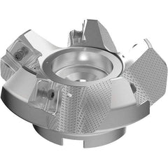 Seco - 100mm Cut Diam, 32mm Arbor Hole, 9mm Max Depth of Cut, 48° Indexable Chamfer & Angle Face Mill - 5 Inserts, 63 Insert, Right Hand Cut, 5 Flutes, Through Coolant, Series R220.54 - Americas Industrial Supply