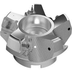 Seco - 125mm Cut Diam, 40mm Arbor Hole, 11mm Max Depth of Cut, 71° Indexable Chamfer & Angle Face Mill - 6 Inserts, 63 Insert, Right Hand Cut, 6 Flutes, Through Coolant, Series R220.56 - Americas Industrial Supply