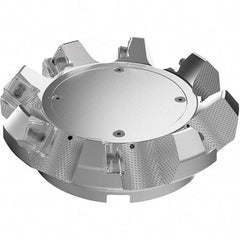 Seco - 160mm Cut Diam, 40mm Arbor Hole, 9mm Max Depth of Cut, 48° Indexable Chamfer & Angle Face Mill - 8 Inserts, 63 Insert, Right Hand Cut, 8 Flutes, Through Coolant, Series R220.54 - Americas Industrial Supply
