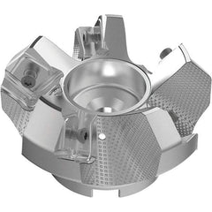 Seco - 80mm Cut Diam, 27mm Arbor Hole, 9mm Max Depth of Cut, 48° Indexable Chamfer & Angle Face Mill - 5 Inserts, 63 Insert, Right Hand Cut, 5 Flutes, Through Coolant, Series R220.54 - Americas Industrial Supply