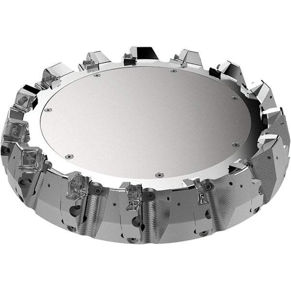 Seco - 2.36" Arbor Hole, 11mm Max Depth of Cut, 71° Indexable Chamfer & Angle Face Mill - 14 Inserts, Right Hand Cut, 14 Flutes, Through Coolant, Series R220.56 - Americas Industrial Supply