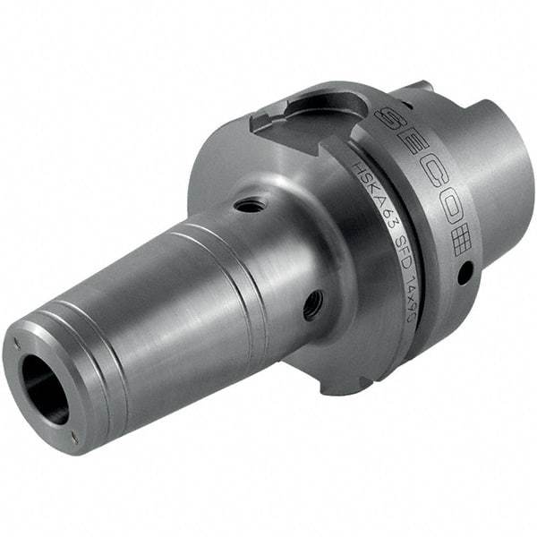 Seco - 16mm Hole Diam, HSK100A Taper Shank Shrink Fit Tool Holder & Adapter - 101mm Projection, 27mm Nose Diam, 39mm Clamping Depth, Through Coolant - Exact Industrial Supply