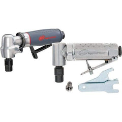 Ingersoll-Rand - 1/4" Collet, Angle Handle, Air Angle Die Grinder - 20,000 RPM, Rear Exhaust, 25 CFM, 0.4 hp, 1/4" Inlet - Americas Industrial Supply