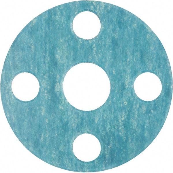 Value Collection - 1-1/2" Pipe, 1-29/32" ID x 6-1/8" OD Flange Gasket - Aramid Fiber with Buna-N Binder, Blue, 1/8" Thick - Americas Industrial Supply