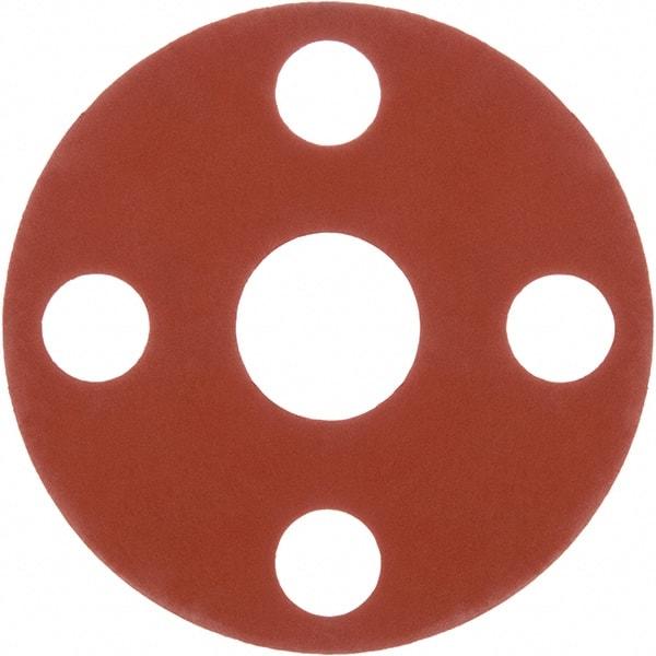 Value Collection - 3" Pipe, 3-1/2" ID x 7-1/2" OD Flange Gasket - Silicone Rubber, Red, 1/8" Thick - Americas Industrial Supply
