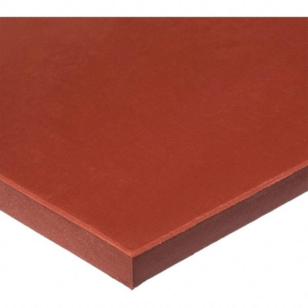 Value Collection - 12" Long, 12" Wide, Silicone Rubber Foam Sheet - 60A Durometer, Red, -60 to 400°F, 700 psi Tensile Strength, Adhesive Backing - Americas Industrial Supply