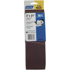Norton - 3" Wide x 21" OAL, 50 Grit, Aluminum Oxide Abrasive Belt - Americas Industrial Supply