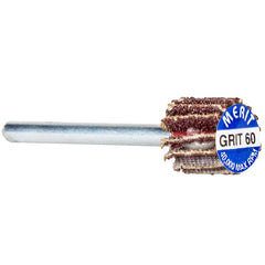 Norton - 3/8" Diam x 3/8" Face Width, Coarse Aluminum Oxide Coated Mounted Flap Wheel - Americas Industrial Supply