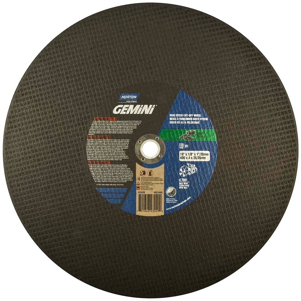 Norton - 12 x 1/8, 1" Hole 24 Grit Silicon Carbide Cutoff Wheel - Americas Industrial Supply